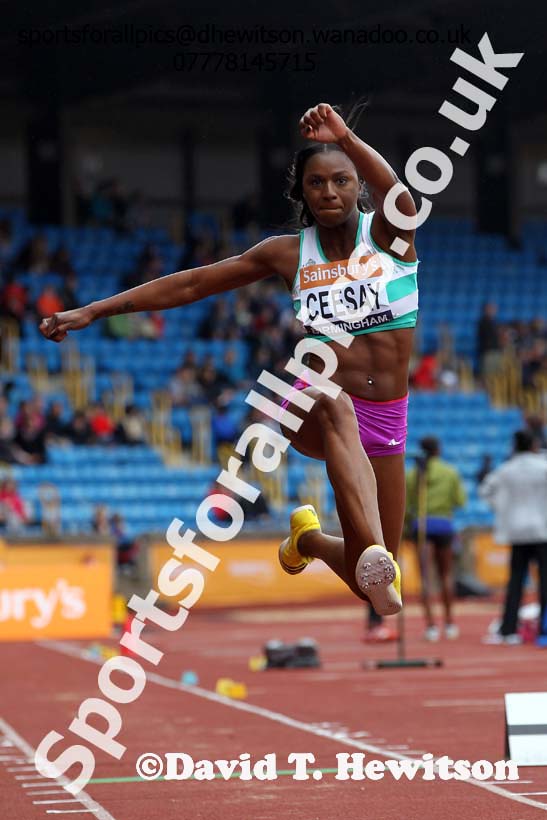 Zainab Ceesay (Woodford Green), triple jump, 2014 Sainsbury's British Championships. Photo: David T. Hewitson/Sports for All Pics